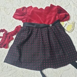 Elegant Red & black Girl dress New 12 months